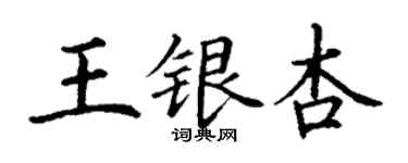 丁謙王銀杏楷書個性簽名怎么寫
