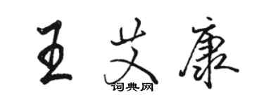 駱恆光王艾康行書個性簽名怎么寫