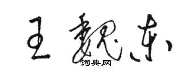 駱恆光王魏東草書個性簽名怎么寫