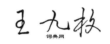 駱恆光王九枚草書個性簽名怎么寫