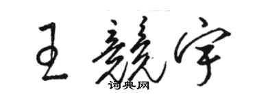 駱恆光王競宇草書個性簽名怎么寫