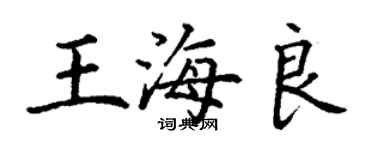 丁謙王海良楷書個性簽名怎么寫