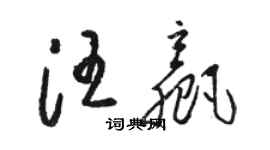 駱恆光汪贏草書個性簽名怎么寫