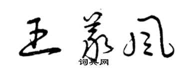 曾慶福王義風草書個性簽名怎么寫