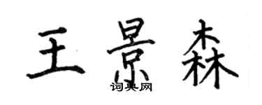 何伯昌王景森楷書個性簽名怎么寫