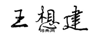 曾慶福王想建行書個性簽名怎么寫
