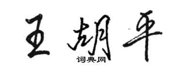 駱恆光王胡平行書個性簽名怎么寫