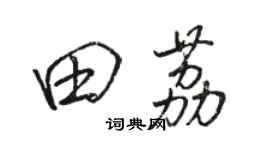 駱恆光田荔行書個性簽名怎么寫