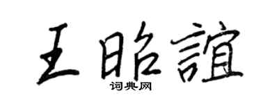 王正良王昭誼行書個性簽名怎么寫