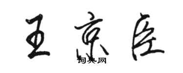 駱恆光王京臣行書個性簽名怎么寫