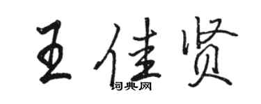 駱恆光王佳賢行書個性簽名怎么寫