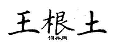 丁謙王根土楷書個性簽名怎么寫