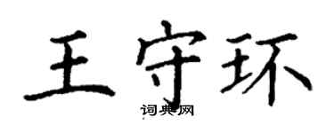 丁謙王守環楷書個性簽名怎么寫