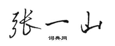 駱恆光張一山行書個性簽名怎么寫