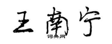 曾慶福王南寧行書個性簽名怎么寫