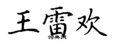 丁謙王雷歡楷書個性簽名怎么寫