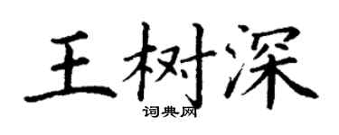 丁謙王樹深楷書個性簽名怎么寫