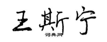 曾慶福王斯寧行書個性簽名怎么寫