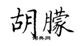 丁謙胡朦楷書個性簽名怎么寫