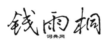 駱恆光錢雨桐行書個性簽名怎么寫