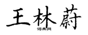 丁謙王林蔚楷書個性簽名怎么寫