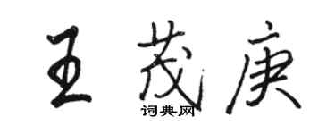 駱恆光王茂庚行書個性簽名怎么寫