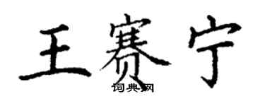 丁謙王賽寧楷書個性簽名怎么寫