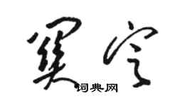 駱恆光關定草書個性簽名怎么寫