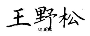 丁謙王野松楷書個性簽名怎么寫