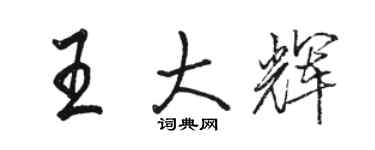 駱恆光王大輝行書個性簽名怎么寫