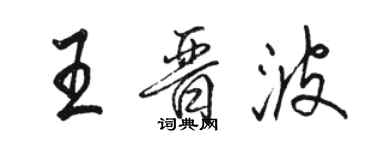 駱恆光王晉波行書個性簽名怎么寫