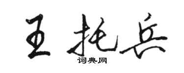 駱恆光王托兵行書個性簽名怎么寫