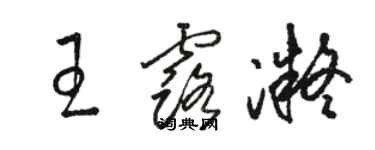 駱恆光王露凝草書個性簽名怎么寫