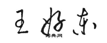 駱恆光王好東草書個性簽名怎么寫