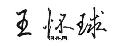 駱恆光王懷球行書個性簽名怎么寫