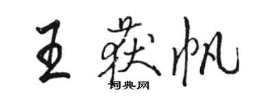 駱恆光王獲帆行書個性簽名怎么寫