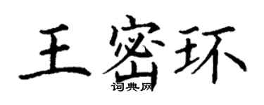 丁謙王密環楷書個性簽名怎么寫