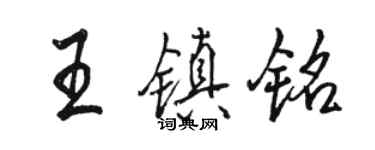 駱恆光王鎮銘行書個性簽名怎么寫