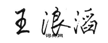駱恆光王浪滔行書個性簽名怎么寫
