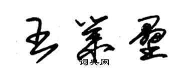 朱錫榮王業壘草書個性簽名怎么寫