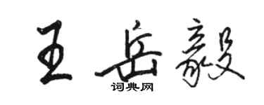駱恆光王岳毅行書個性簽名怎么寫