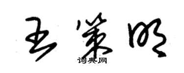 朱錫榮王策明草書個性簽名怎么寫