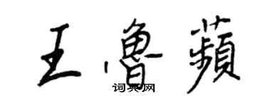 王正良王魯苹行書個性簽名怎么寫