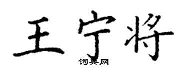 丁謙王寧將楷書個性簽名怎么寫