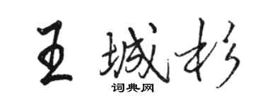 駱恆光王城杉行書個性簽名怎么寫