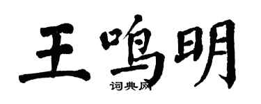 翁闓運王鳴明楷書個性簽名怎么寫