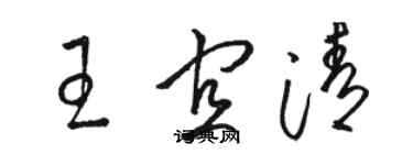 駱恆光王宜清草書個性簽名怎么寫