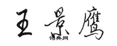 駱恆光王景鷹行書個性簽名怎么寫