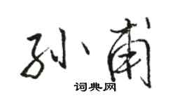 駱恆光孫甫行書個性簽名怎么寫