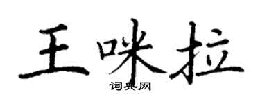 丁謙王咪拉楷書個性簽名怎么寫